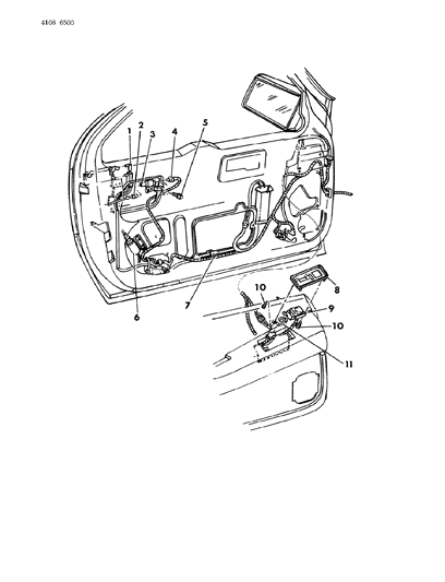 1984 Chrysler Laser Wiring & Switches - Front Door Diagram 1