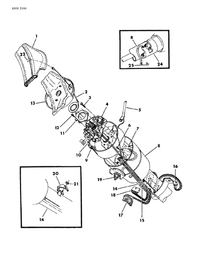 1984 Dodge Ram Wagon Wiring - Steering Column Diagram 2