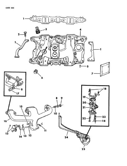 1984 Dodge D350 Intake & Exhaust Manifold Diagram 2