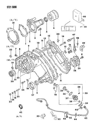 1989 Dodge Ram 50 Plug-Front Differential Diagram for MB001265
