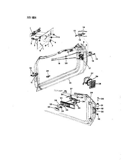 1987 Dodge Charger Latch Front Door OUTSIDEIDE Diagram for 4184777