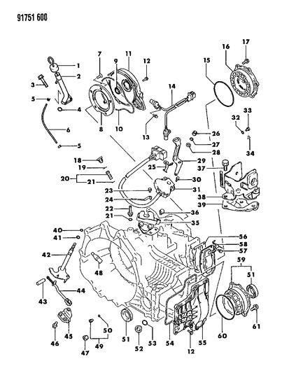 1991 Dodge Stealth Case & Miscellaneous Parts Diagram 1