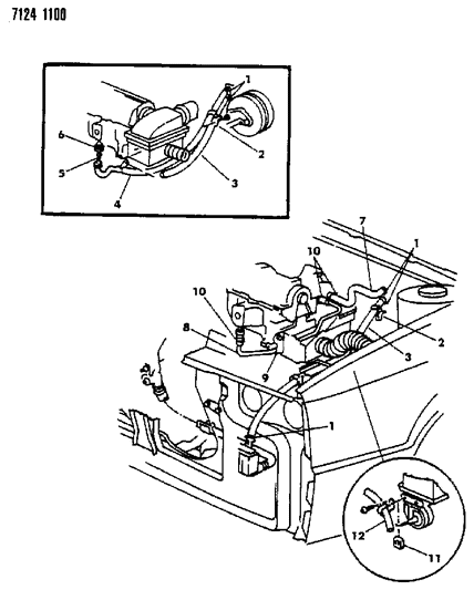 1987 Chrysler LeBaron GTS Plumbing - Heater Diagram