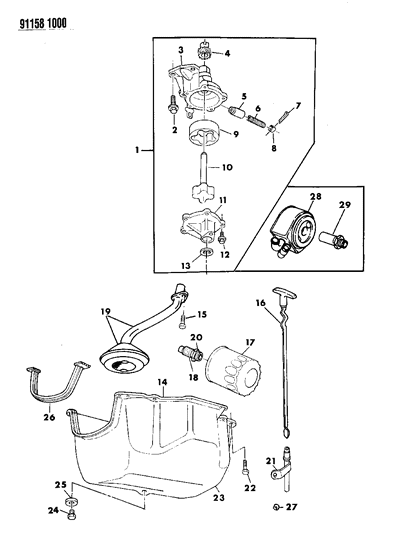 1991 Dodge Shadow Engine Oiling Diagram 1