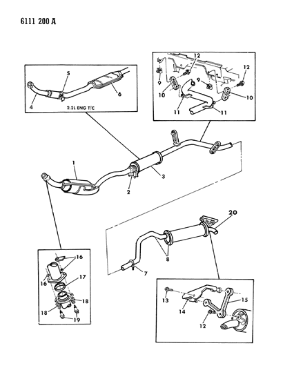 1986 Dodge 600 Exhaust System Diagram