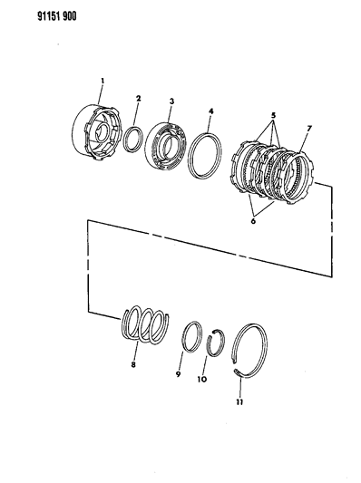 1991 Dodge Grand Caravan Clutch, Front Diagram