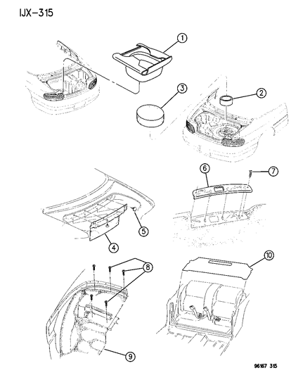 1996 Chrysler Sebring Luggage Compartment Diagram