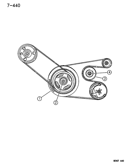 1995 Chrysler Cirrus Pulley & Related Parts Diagram