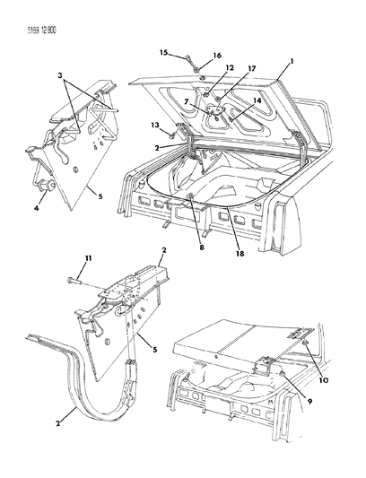 1985 Chrysler Fifth Avenue Deck Lid Diagram