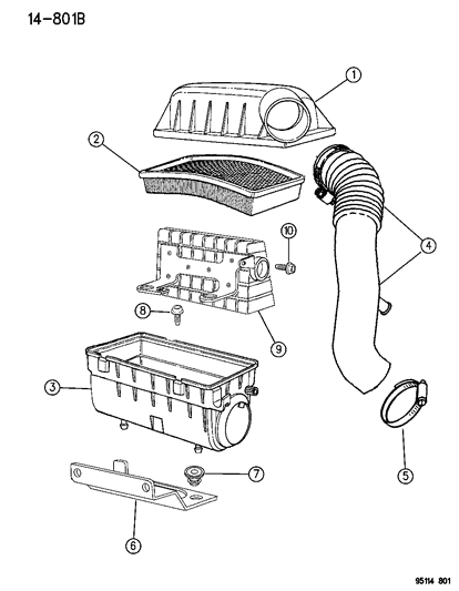 1995 Dodge Neon Air Cleaner Diagram 1