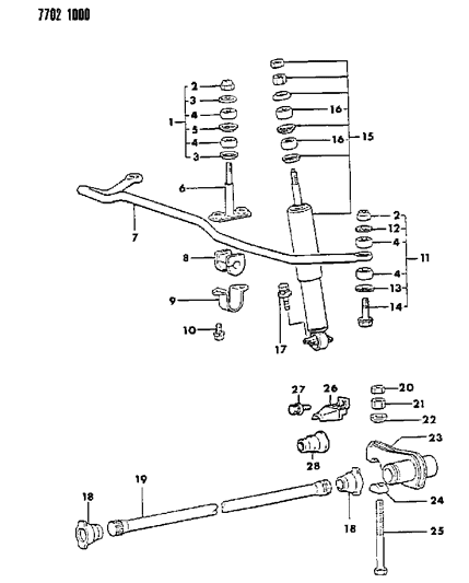 1987 Dodge Ram 50 Stabilizer - Front Diagram