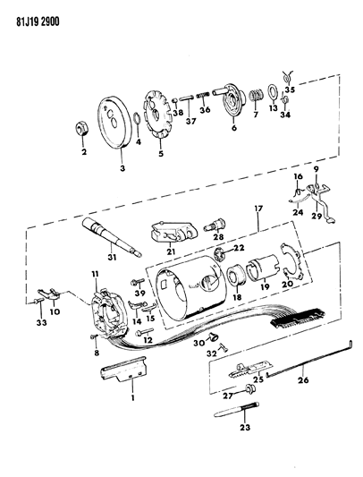 1984 Jeep J20 Housing - Steering Column Upper Diagram 3