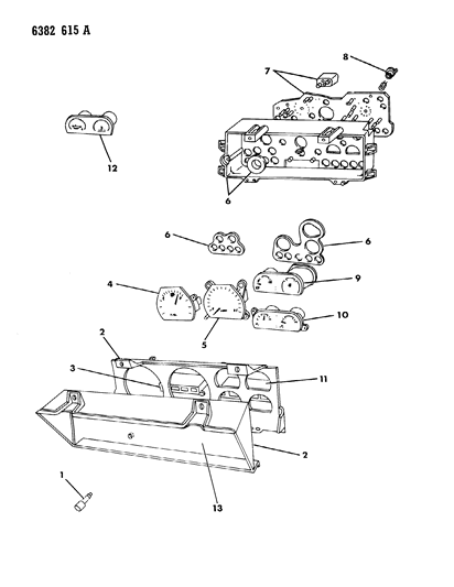 1987 Dodge Dakota Instrument Panel Cluster Diagram