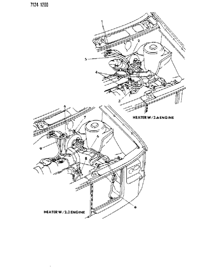 1987 Dodge Grand Caravan Plumbing - Heater Diagram