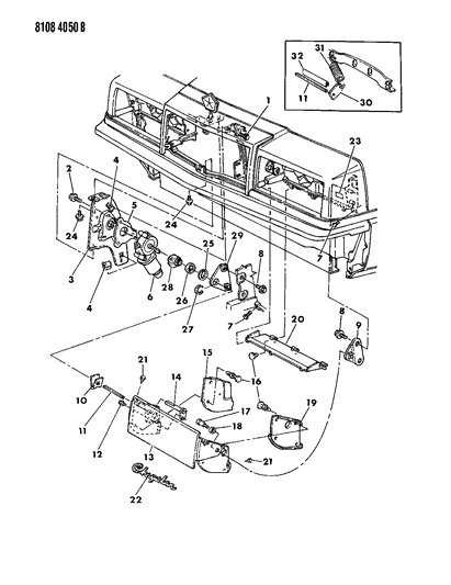 1988 Dodge Dynasty Lamps - Front Rotating Diagram