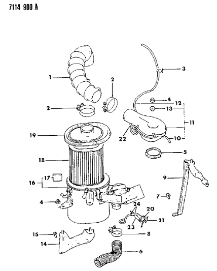 1987 Chrysler Town & Country Air Cleaner Diagram 1