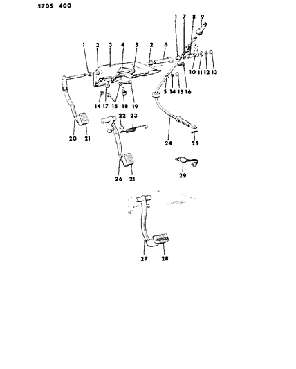 1986 Dodge Ram 50 Cover-Brake Pedal Diagram for MA152260