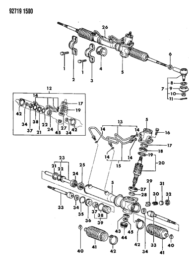 1992 Dodge Colt Gear - Power Steering Diagram