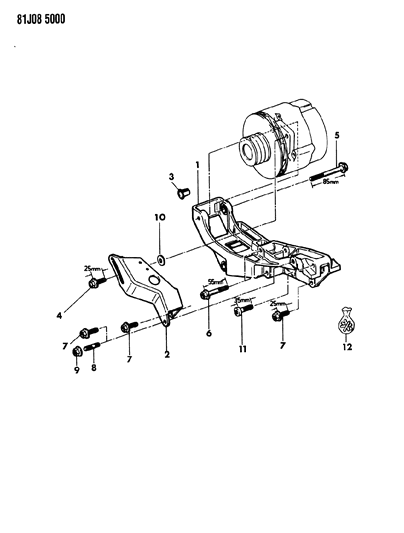 1986 Jeep Comanche Alternator & Mounting Diagram 6