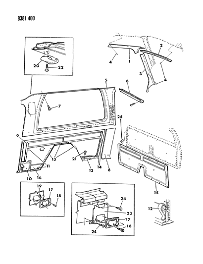 1989 Dodge D150 Panels - Trim Upper And Lower Diagram