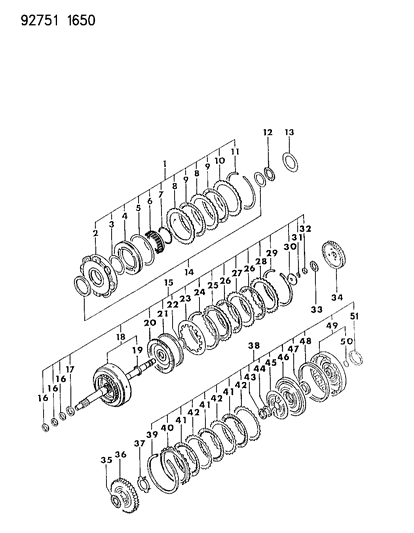 1993 Dodge Stealth Clutch, Front, Rear And End Diagram 1