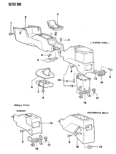 1990 Dodge Colt Console Diagram