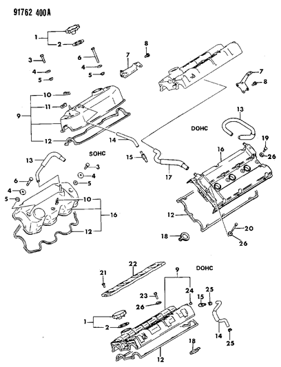 1991 Dodge Stealth Valve Covers Diagram