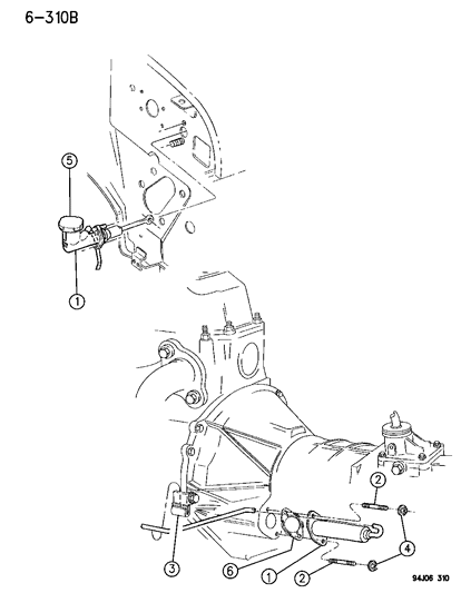 1994 Jeep Wrangler Control, Clutch Diagram