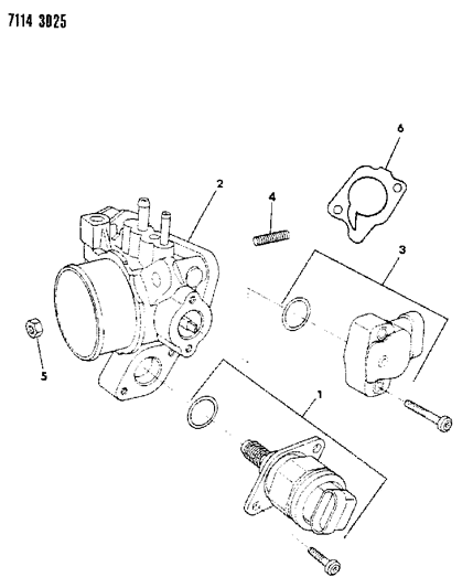 1987 Chrysler LeBaron GTS Throttle Body Diagram 3