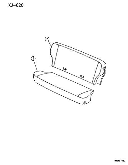 1995 Jeep Cherokee Cover-Rear Seat Back Diagram for QV24SSSAA