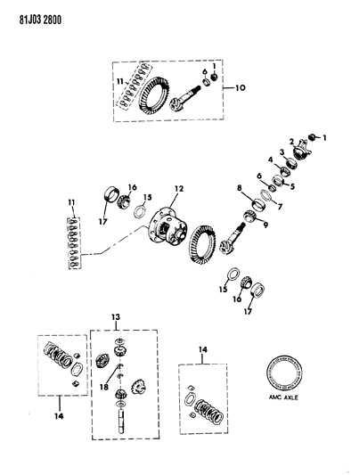 1986 Jeep Grand Wagoneer Differential & Gears Diagram 1