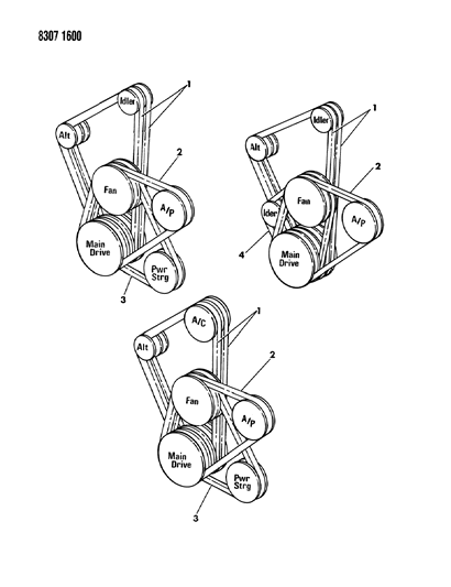 1989 Dodge Dakota Drive Belts Diagram 2