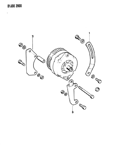 1986 Jeep Wagoneer Alternator & Mounting Diagram 2