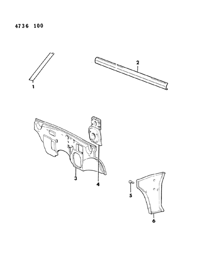 1984 Dodge Ram 50 Cowl Panel & Silencers Diagram