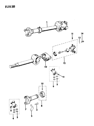 1986 Jeep Comanche Front Propeller Shaft Diagram 1