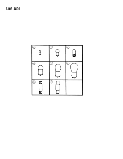 1986 Chrysler LeBaron Bulb Cross Reference Diagram