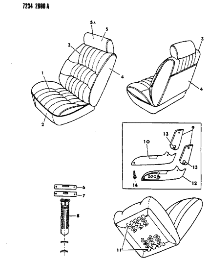 1987 Chrysler LeBaron Base Front Seat Diagram 11