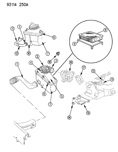 1993 Chrysler LeBaron Air Cleaner Diagram 2