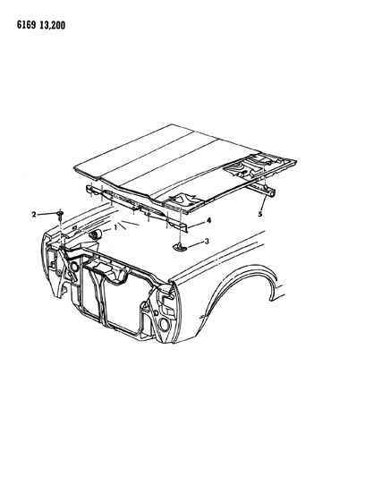 1986 Dodge Diplomat Bumpers & Plugs, Fender, Hood Diagram