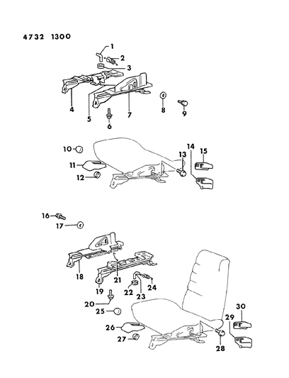 1984 Dodge Conquest Nut-Seat Diagram for MS440514