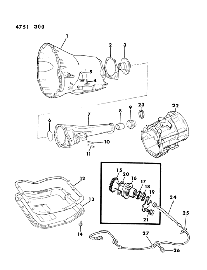 1984 Dodge Ram 50 Case, Extension, And Adapter Diagram