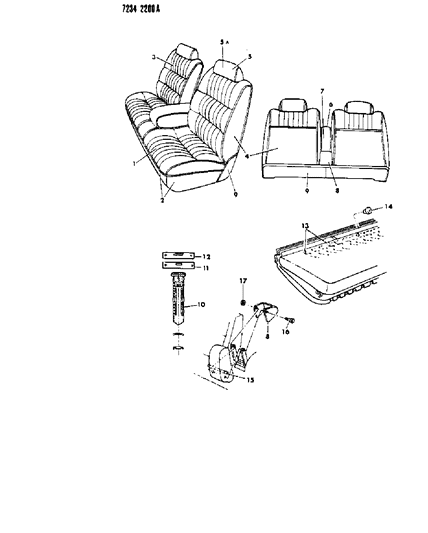 1987 Chrysler LeBaron Base Front Seat Diagram 2