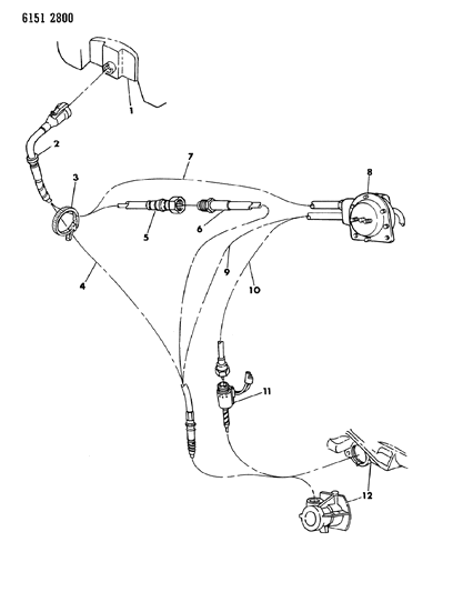 1986 Chrysler Laser Cables, Speedometer Diagram