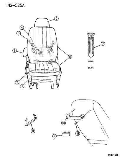 1996 Chrysler Town & Country Front Seats Diagram 3