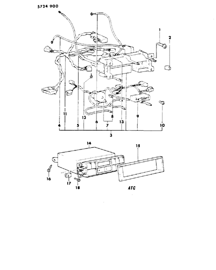 1985 Dodge Conquest Controls, Heater & Air Conditioner Diagram