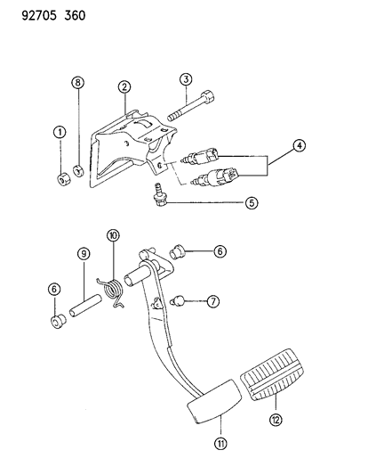 1993 Dodge Colt Brake Pedal Diagram 1