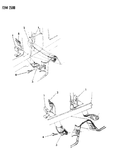 1987 Chrysler Fifth Avenue Belt - Front Seat Lap And Shoulder Diagram 1