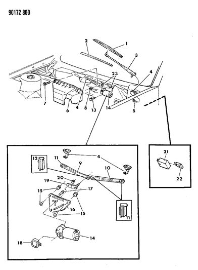 1990 Chrysler TC Maserati Pivot Asm W/WPR Right Diagram for 4467330