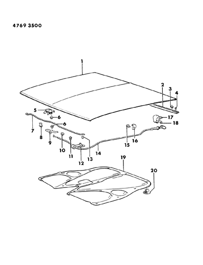 1984 Dodge Ram 50 Hood Diagram