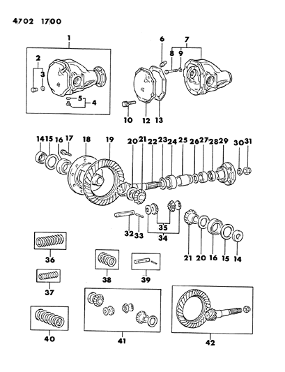 1984 Dodge Ram 50 Differential - Front Diagram